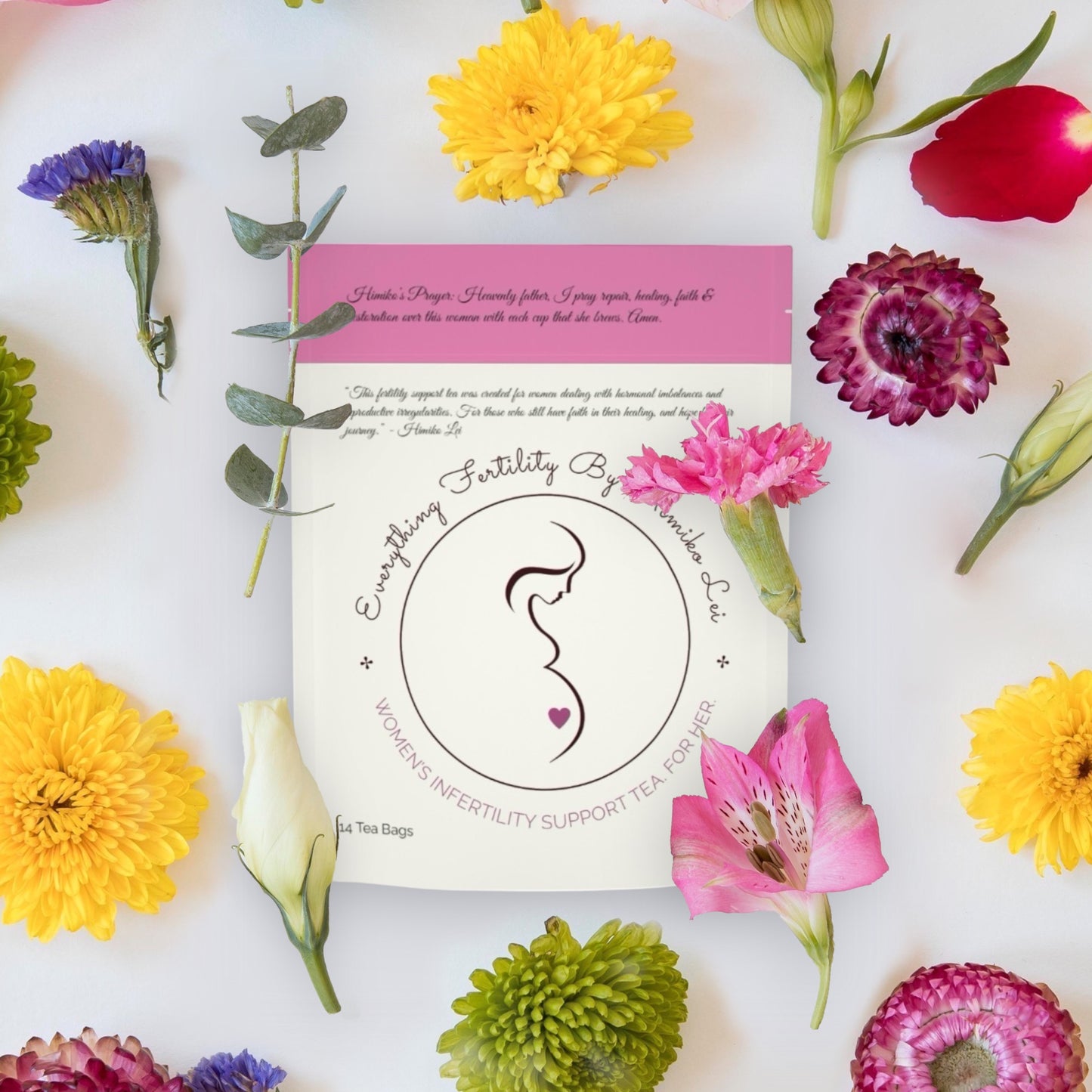 TikTokš„Viral (1) Pack Of 14 Count Tea Bags By Himiko Lei (Tubal Ligations, Hormonal Imbalances, Ovary & Uterus Irregularities, PCOS, Fibroids, Endometriosis, Etc.,) Optional Heart Shaped Tea Infuserā¤ļø
