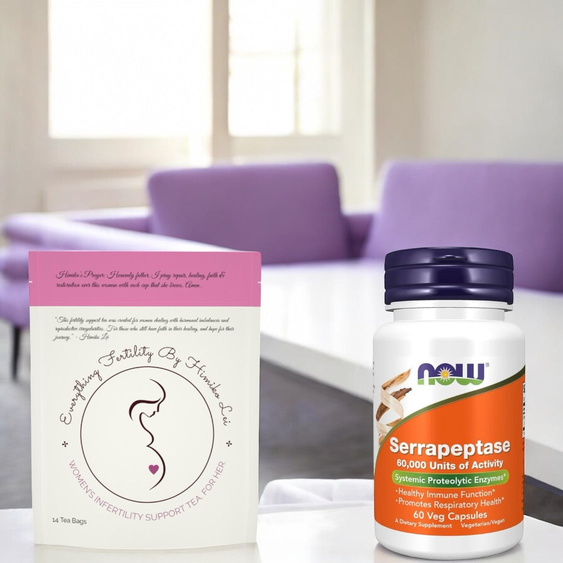 1ST STEP‼️ (2) Pack Bundle Of Women’s Fertility Tea By Himiko Lei WITH SERRAPEPTASE & UNLIMITED 6 Month CONSULTS‼️ (Tubal Ligations, Scar Tissue & Wound Repair, Hormonal Imbalances, Ovary & Uterus Repair, PCOS, Fibroids, Endometriosis, Etc.,)