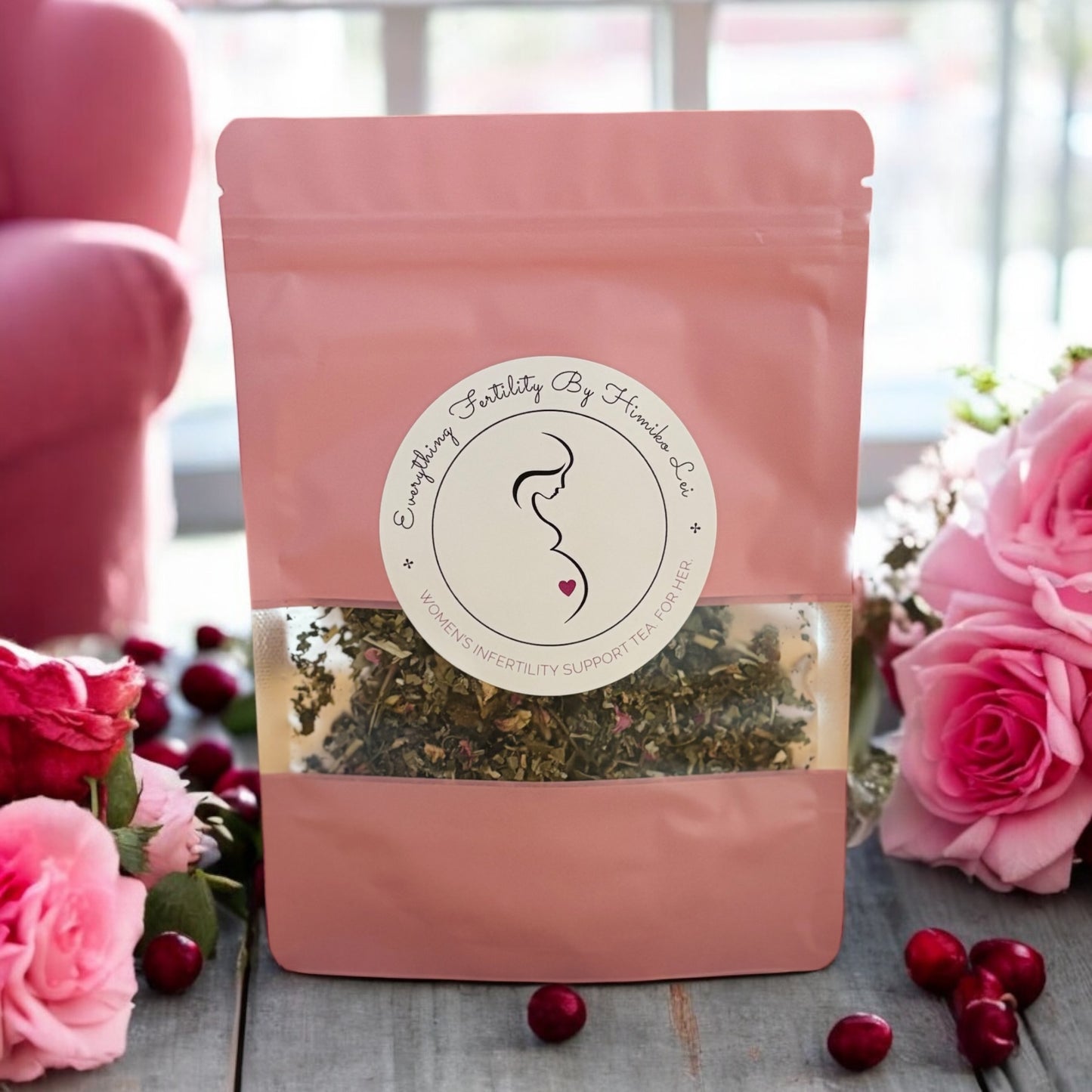 TikTok Viral🔥 (1) Pack Of Women's Loose Leaf Fertility Support Tea By Himiko Lei (Tubal Ligations, Hormonal Imbalances, Ovary & Uterus Irregularities, PCOS, Fibroids, Endometriosis, Etc.,) Optional Heart Shaped Tea Infuser❤️
