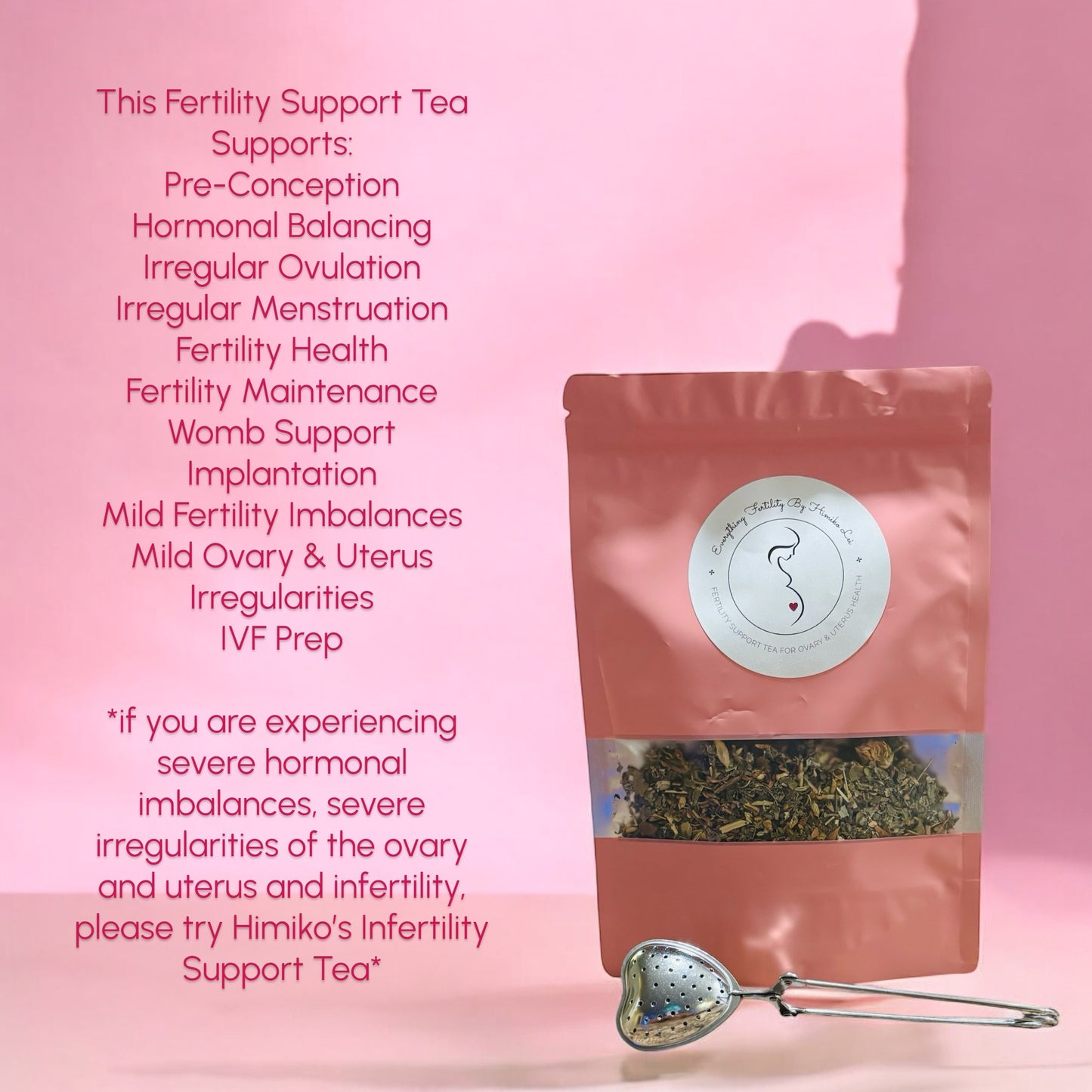 (1) Pack Of 1.5oz Loose Leaf Fertility Support Tea By Himiko Lei (Conception, Mild Infertility, Ovary & Uterus Support)