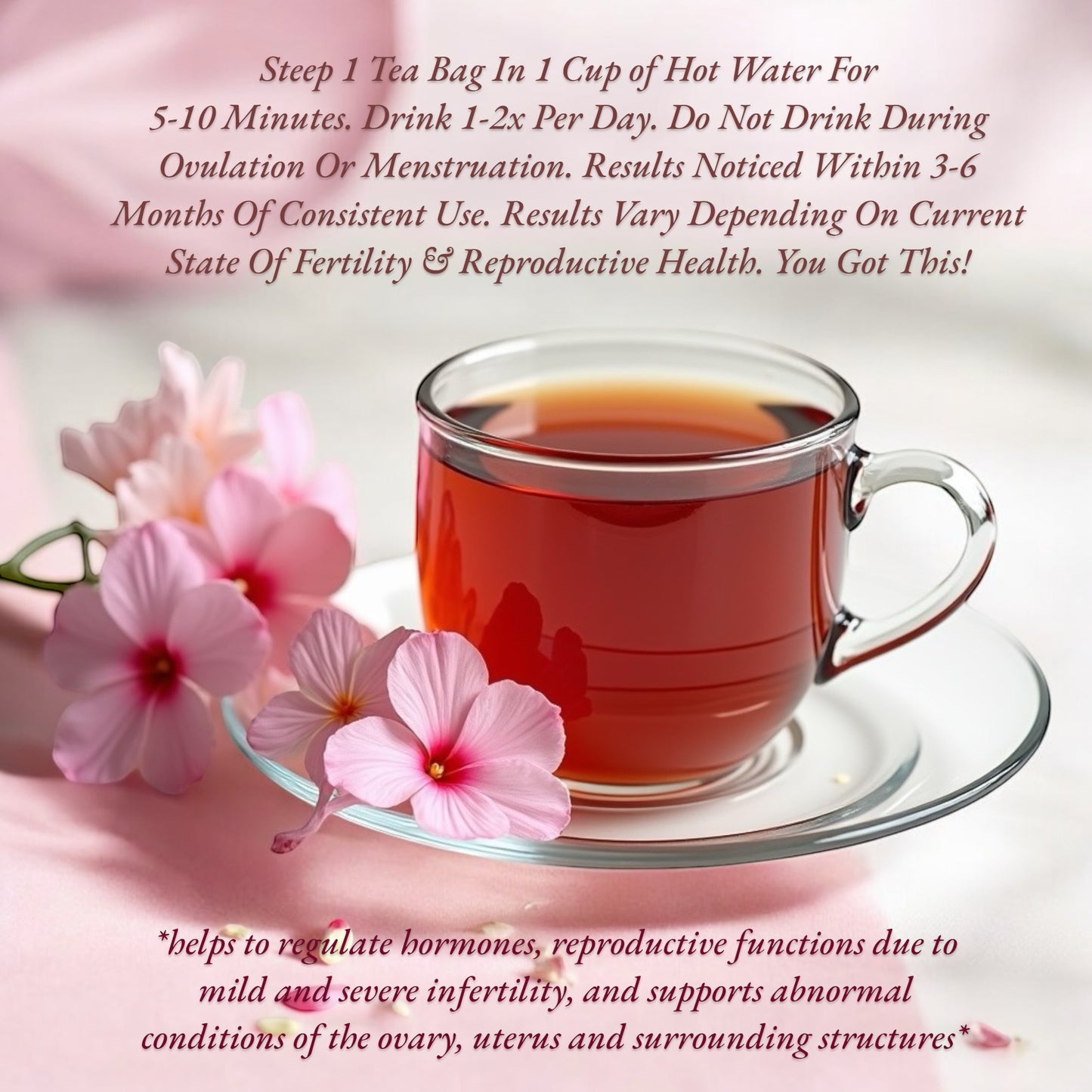 (1) Pack Of Women’s Infertility Support Tea By Himiko Lei (Severe Infertility, Ovary & Uterus Irregularities, PCOS, Cysts, Fibroids, Endometriosis, Tubal Ligations Etc.,)