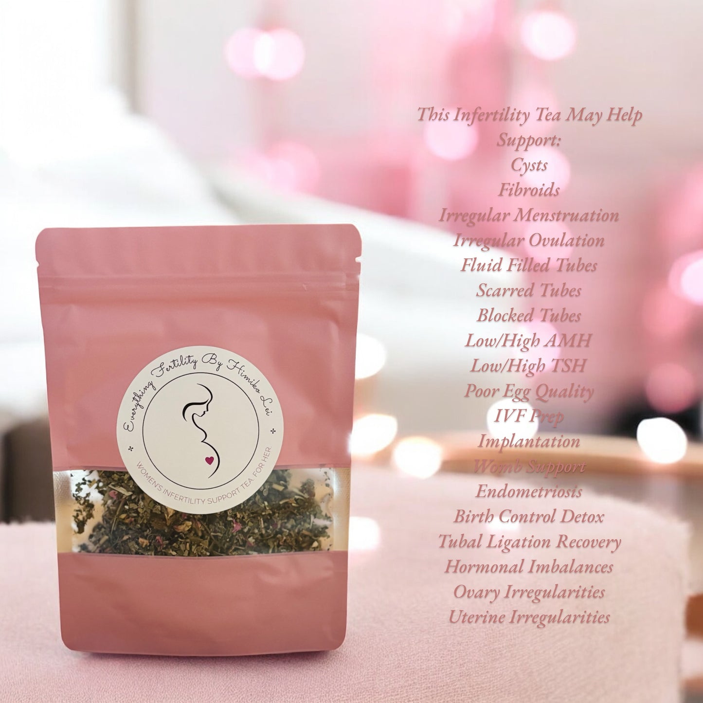 TikTok Viral (1) Pack Of 1.5oz Loose Leaf Women’s Infertility Support Tea By Himiko Lei (Severe Infertility, Ovary & Uterus Irregularities, PCOS, Cysts, Fibroids, Endometriosis, Tubal Ligations Etc.,)